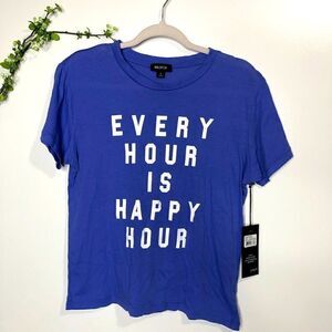 Wildfox Always Happy Baja Blue Tee Shirt